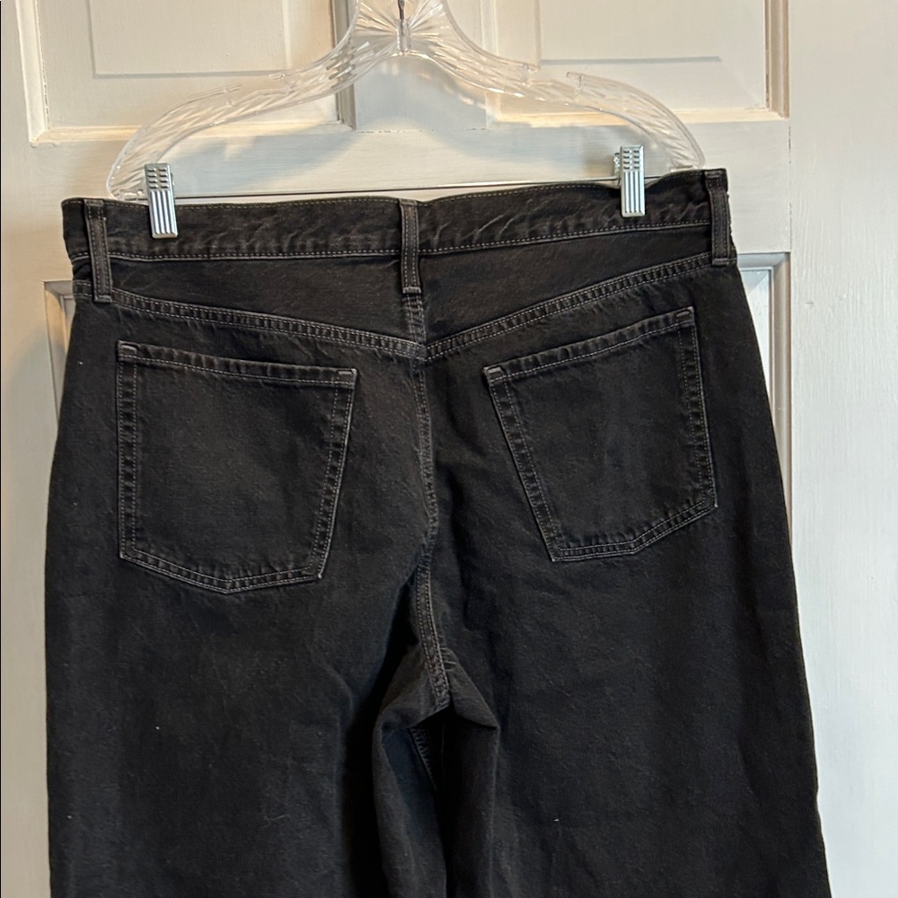 Old Navy Washed Black Jeans Baggy Wide Leg Women’s Size 14 Short - Picture 3 of 9